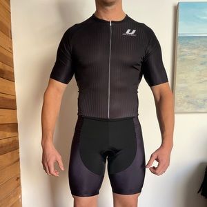 Mens cycling skinsuit - Large - all black velotec